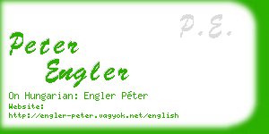 peter engler business card